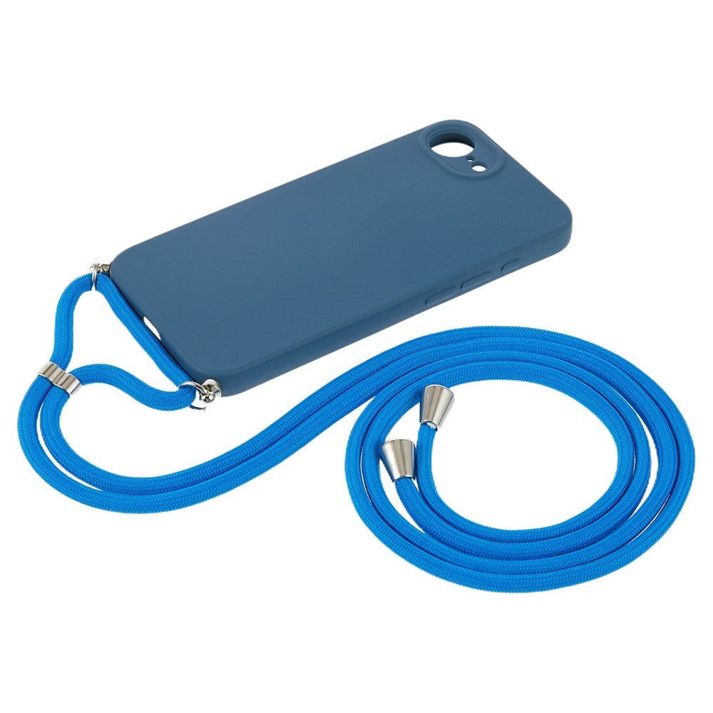 iPhone 17e / 16e EIDERWOOD Foret Fleksibelt Plast Cover m. Strop - Mørkeblå