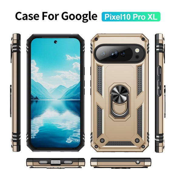 EIDERWOOD Google Pixel 10 Pro XL Hybrid Håndværker Cover m. 360 Roterbar Kickstand - Guld
