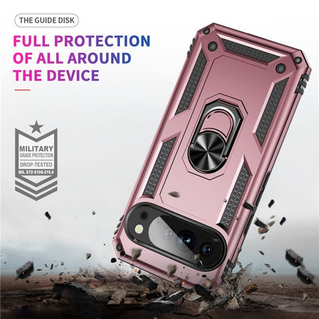 EIDERWOOD Google Pixel 10 Pro XL Hybrid Håndværker Cover m. 360 Roterbar Kickstand - Rose Gold