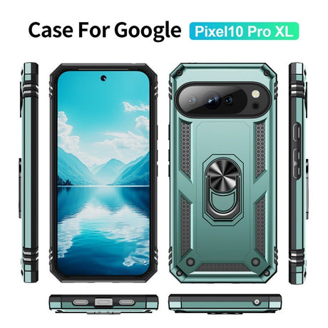 EIDERWOOD Google Pixel 10 Pro XL Hybrid Håndværker Cover m. 360 Roterbar Kickstand - Grøn