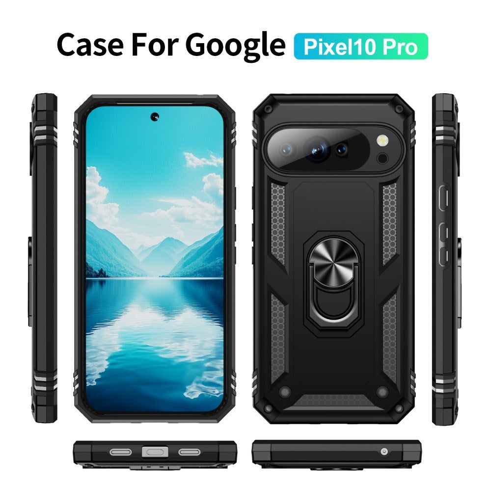EIDERWOOD Google Pixel 10 / 10 Pro Håndværkercover m. 360 Roterbar Kickstand - Sort