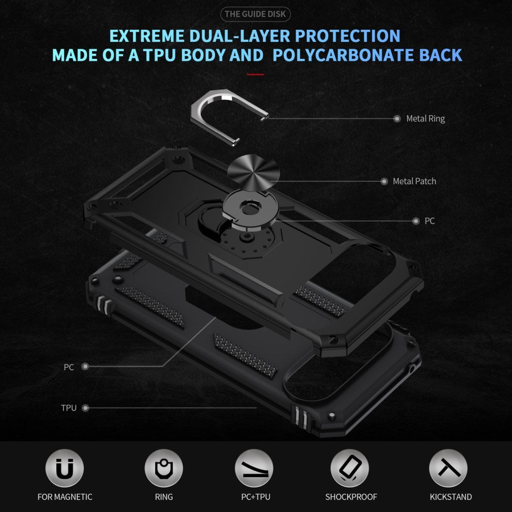 EIDERWOOD Google Pixel 10 / 10 Pro Håndværkercover m. 360 Roterbar Kickstand - Sort