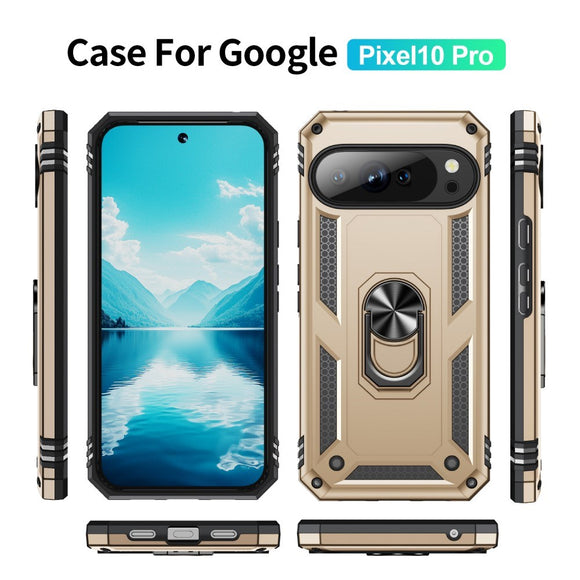 EIDERWOOD Google Pixel 10 / 10 Pro Håndværkercover m. 360 Roterbar Kickstand - Guld