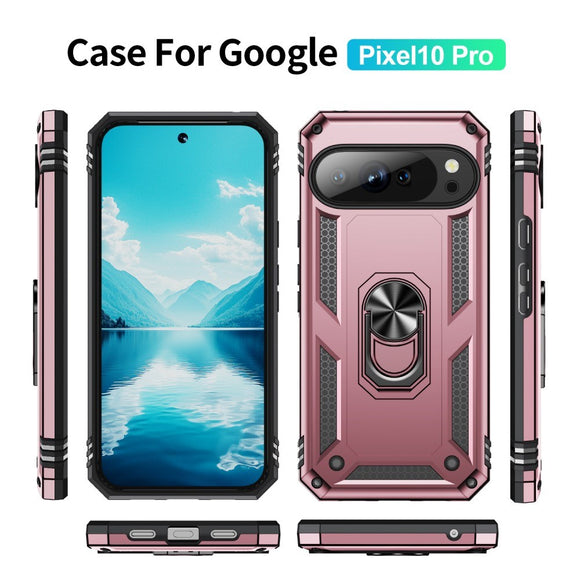 EIDERWOOD Google Pixel 10 / 10 Pro Håndværkercover m. 360 Roterbar Kickstand - Rose Gold