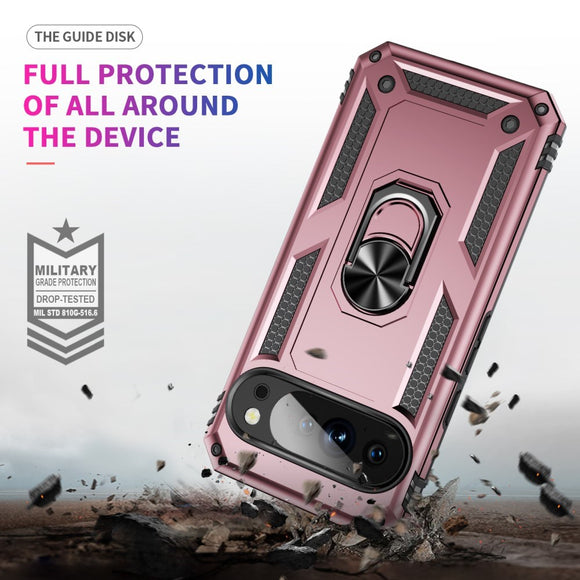 EIDERWOOD Google Pixel 10 / 10 Pro Håndværkercover m. 360 Roterbar Kickstand - Rose Gold