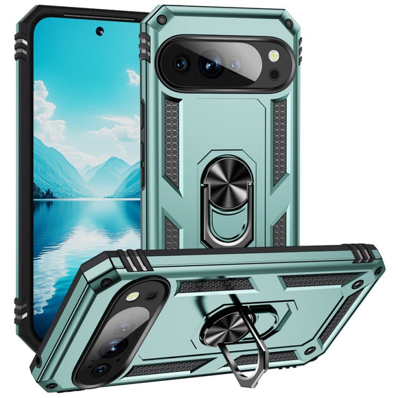 EIDERWOOD Google Pixel 10 / 10 Pro Håndværkercover m. 360 Roterbar Kickstand - Grøn