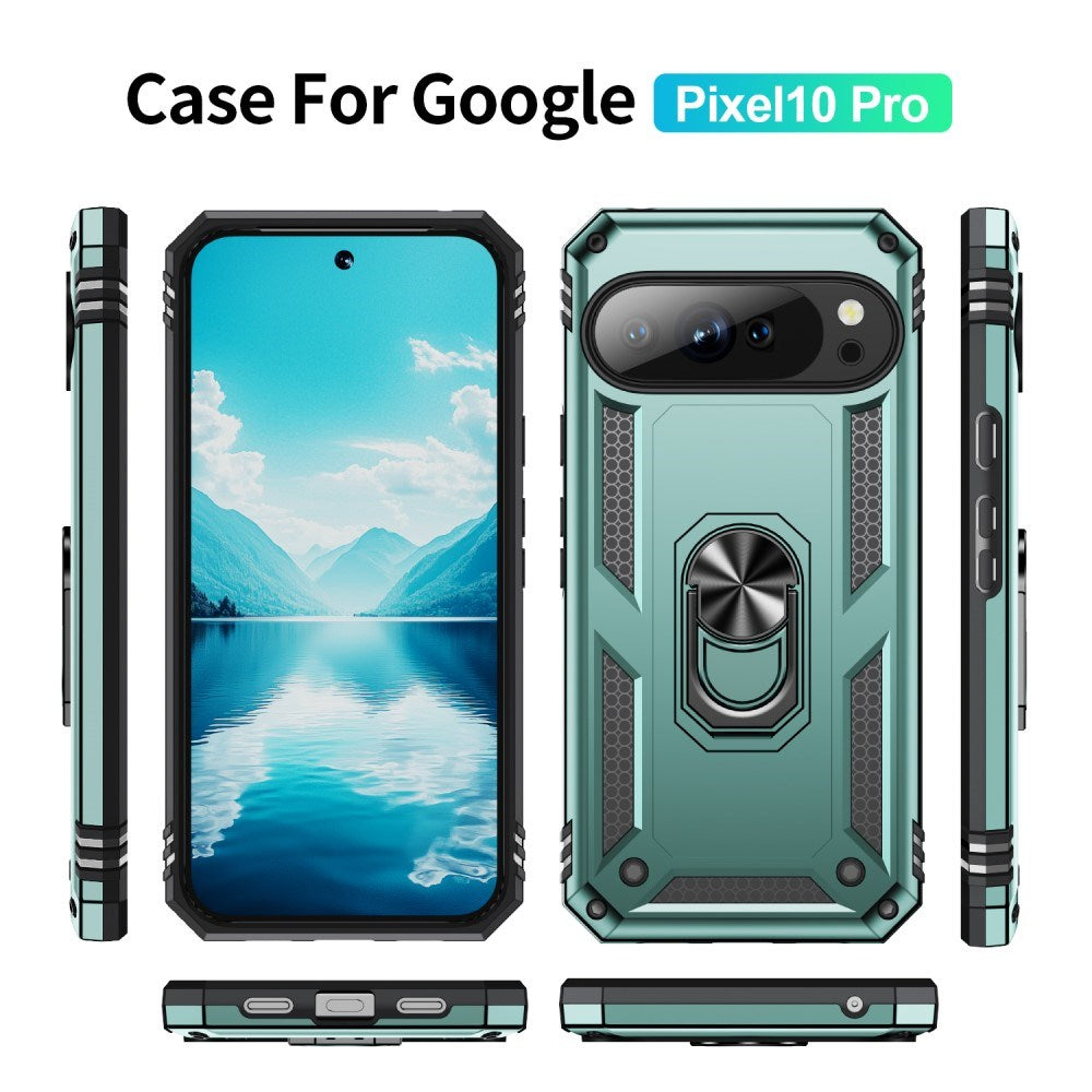 EIDERWOOD Google Pixel 10 / 10 Pro Håndværkercover m. 360 Roterbar Kickstand - Grøn