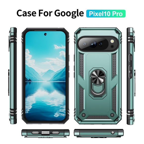 EIDERWOOD Google Pixel 10 / 10 Pro Håndværkercover m. 360 Roterbar Kickstand - Grøn