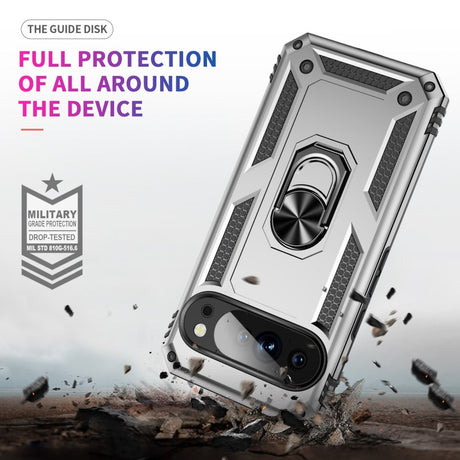 EIDERWOOD Google Pixel 10 / 10 Pro Håndværkercover m. 360 Roterbar Kickstand - Sølv