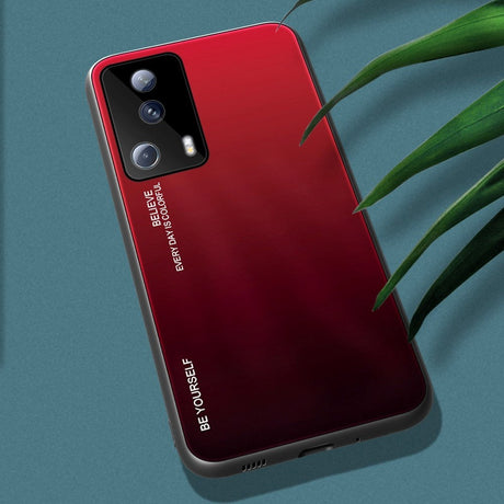 Xiaomi 13 Lite Cover m. Glas Bagside - Hello - Rød / Sort
