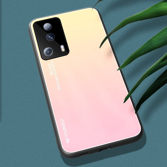 Xiaomi 13 Lite Cover m. Glas Bagside - Hello - Lyserød