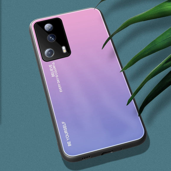 Xiaomi 13 Lite Cover m. Glas Bagside - Hello - Lilla
