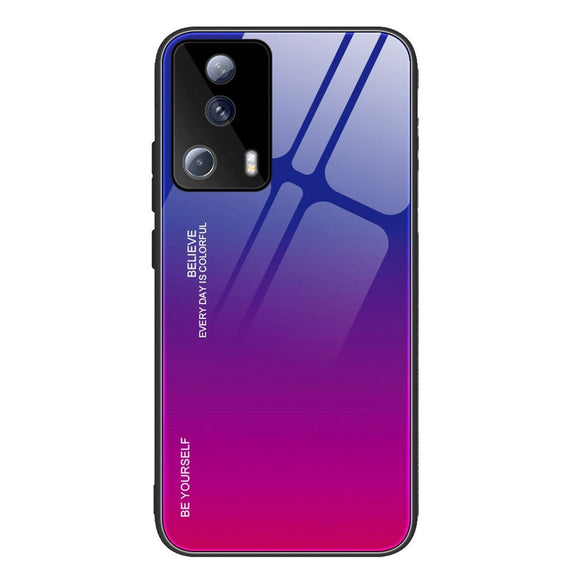 Xiaomi 13 Lite Cover m. Glas Bagside - Hello - Lilla / Pink