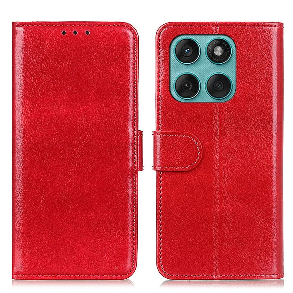EIDERWOOD Motorola Edge 60 Fusion Kunstlæder Flip Cover m. Kortholder & Ståfunktion - Rød