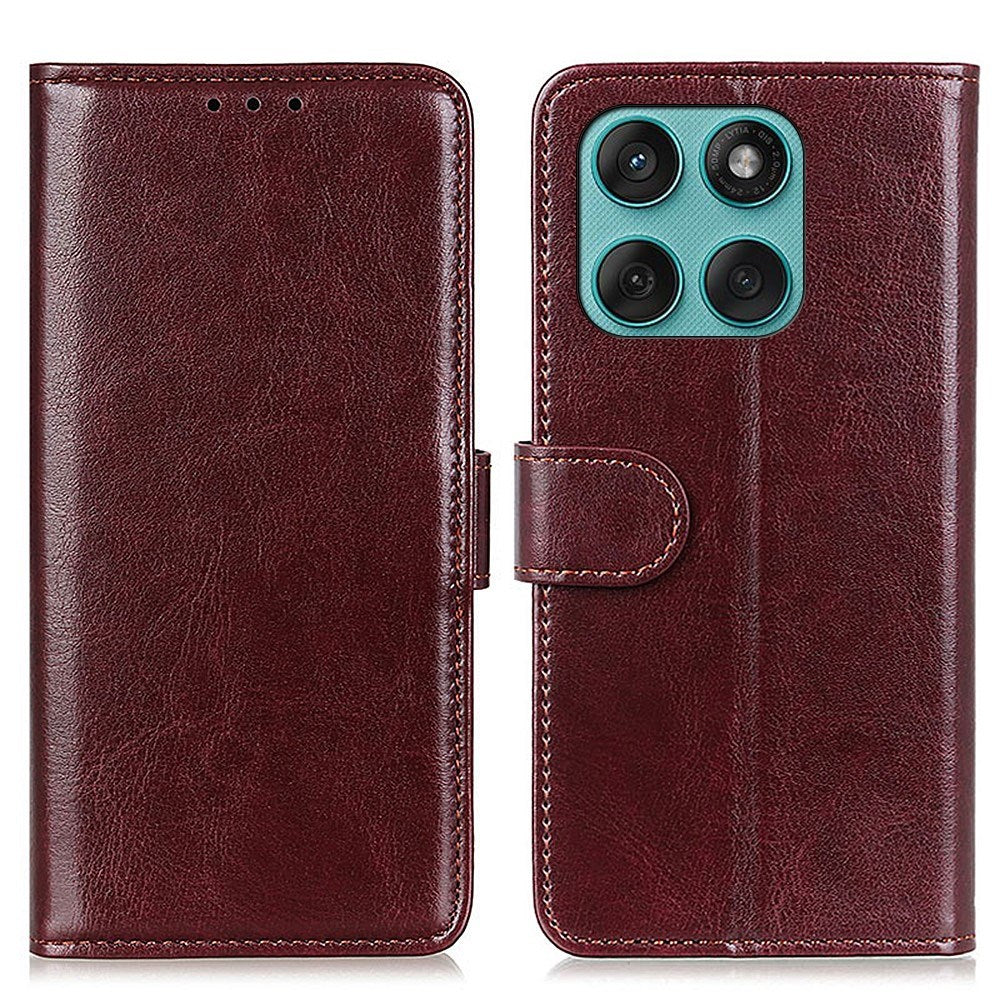 EIDERWOOD Motorola Edge 60 Fusion Kunstlæder Flip Cover m. Kortholder & Ståfunktion - Brun