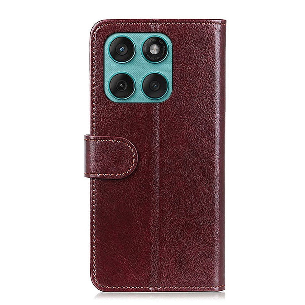 EIDERWOOD Motorola Edge 60 Fusion Kunstlæder Flip Cover m. Kortholder & Ståfunktion - Brun