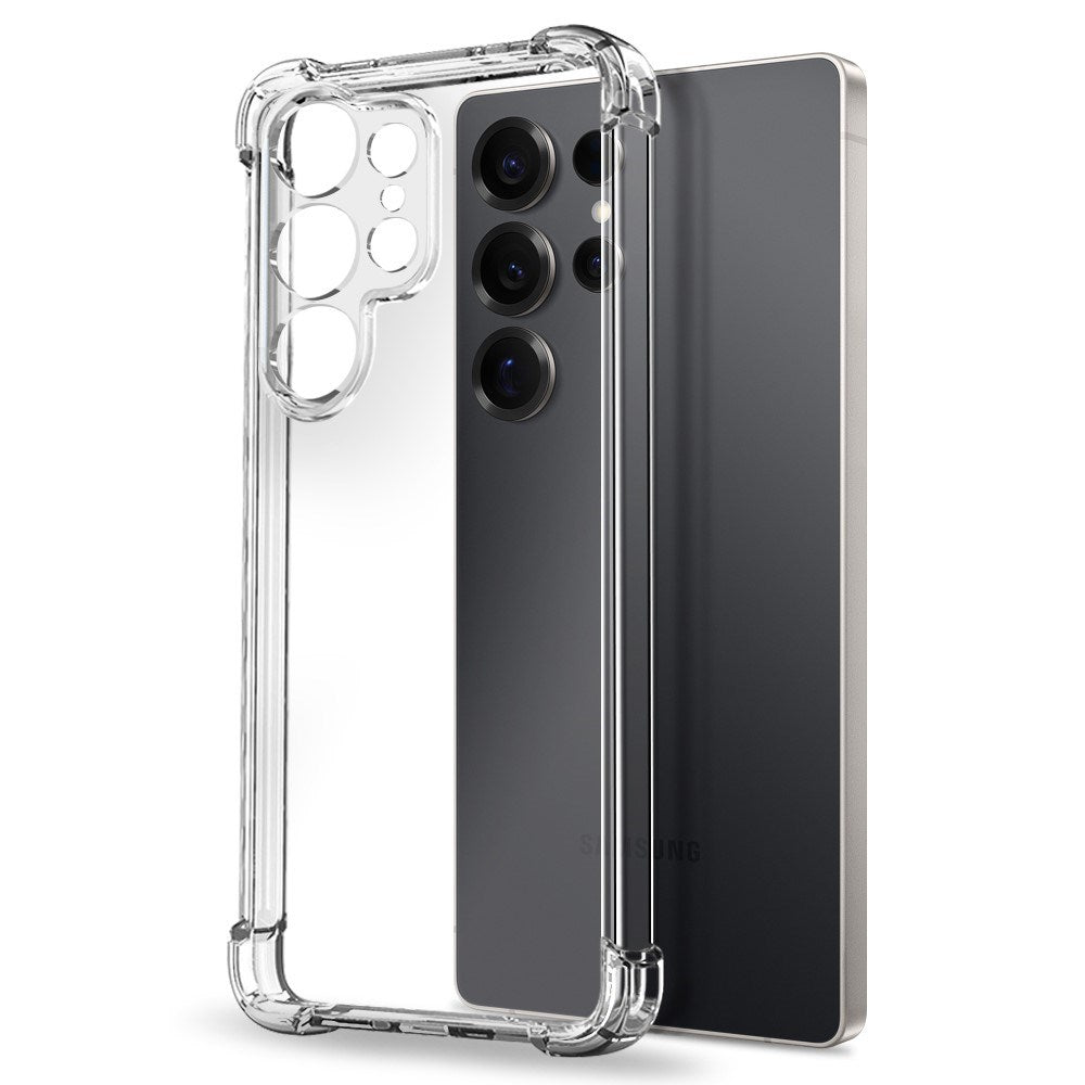 NORTHJO Samsung Galaxy S25 Ultra 2-i-1 Beskyttelsessæt m. Stødabsorberende Fleksibelt Plastik Cover & Hærdet Skærmbeskyttelsesglas - Gennemsigtig
