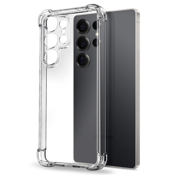 NORTHJO Samsung Galaxy S25 Ultra 2-i-1 Beskyttelsessæt m. Stødabsorberende Fleksibelt Plastik Cover & Hærdet Skærmbeskyttelsesglas - Gennemsigtig
