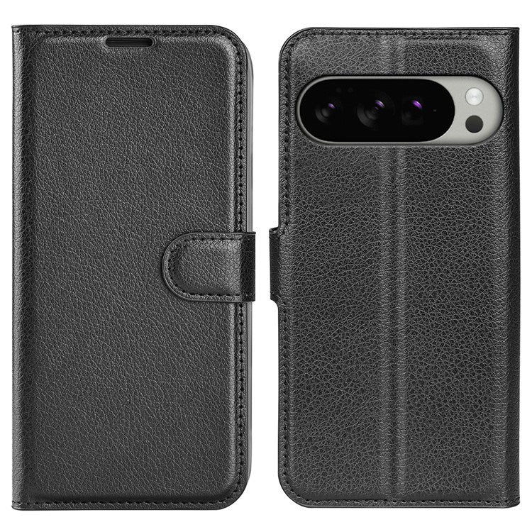 EIDERWOOD Google Pixel 10 Pro XL Kunstlæder Flip Cover m. Kortholder & Ståfunktion - Sort