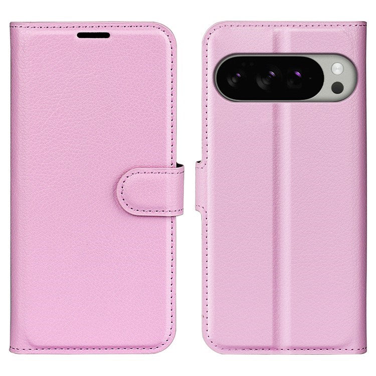 EIDERWOOD Google Pixel 10 Pro XL Kunstlæder Flip Cover m. Kortholder & Ståfunktion - Lyserød