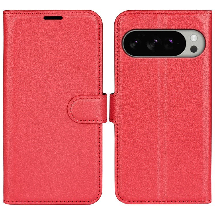 EIDERWOOD Google Pixel 10 Pro XL Kunstlæder Flip Cover m. Kortholder & Ståfunktion - Rød