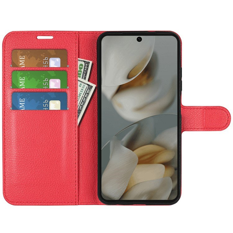 EIDERWOOD Google Pixel 10 Pro XL Kunstlæder Flip Cover m. Kortholder & Ståfunktion - Rød