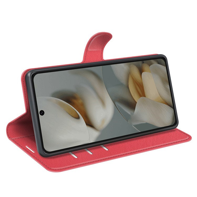 EIDERWOOD Google Pixel 10 Pro XL Kunstlæder Flip Cover m. Kortholder & Ståfunktion - Rød