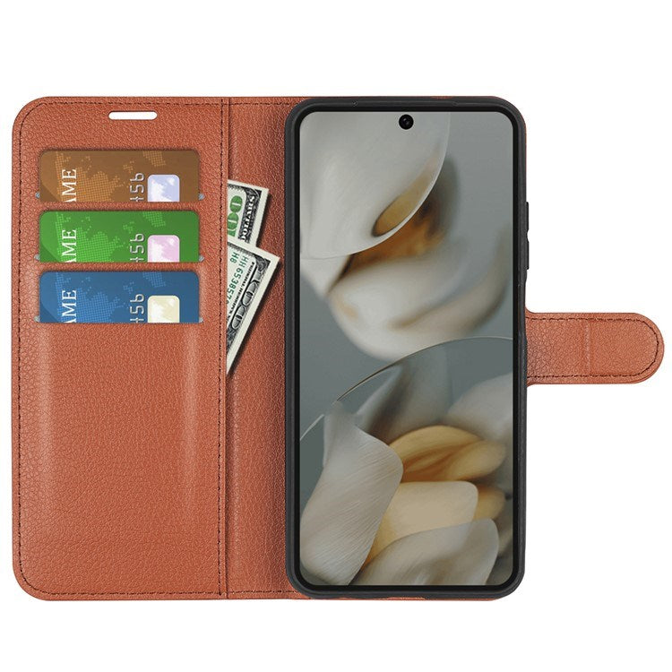 EIDERWOOD Google Pixel 10 Pro XL Kunstlæder Flip Cover m. Kortholder & Ståfunktion - Brun