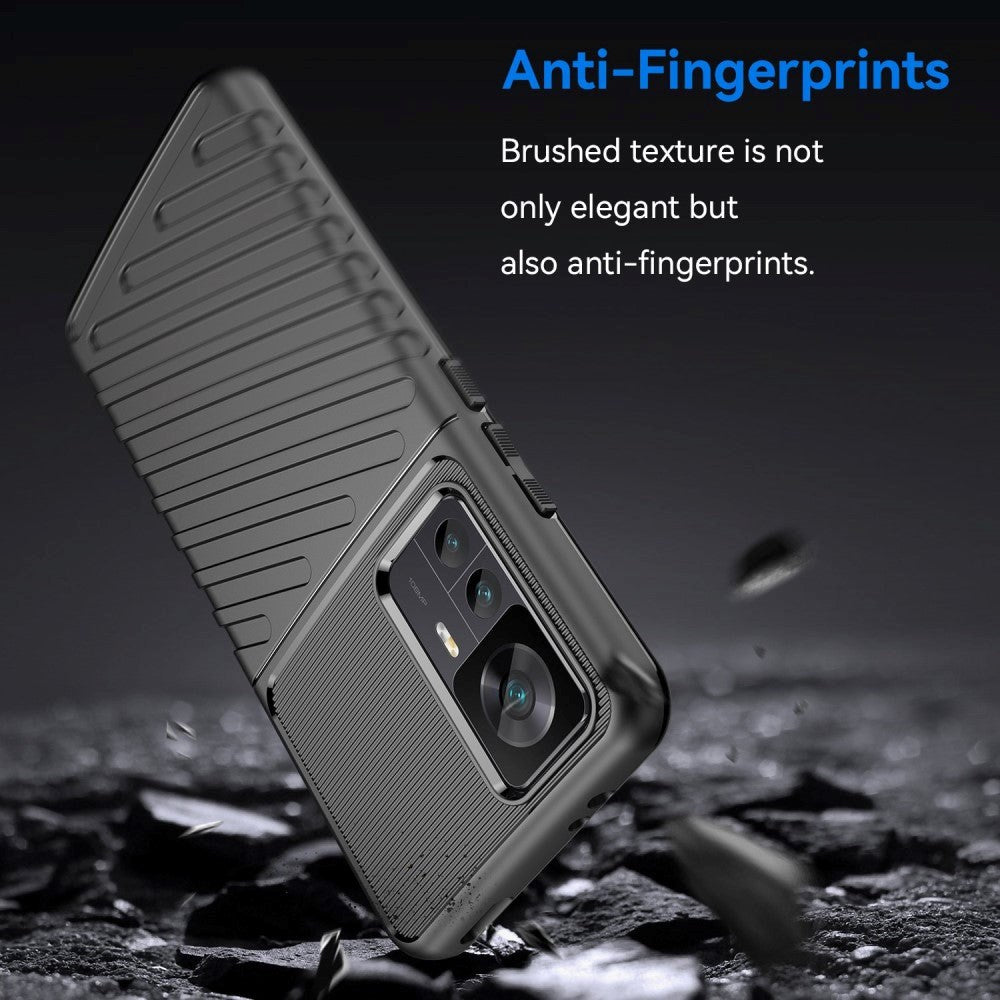 Xiaomi 12T / 12T Pro Thunder Series Twill Plastik Cover - Sort