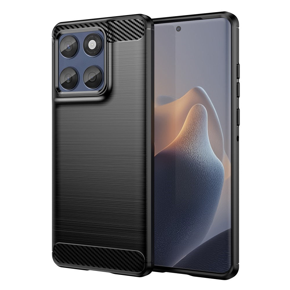 EIDERWOOD Motorola Edge 60 / Edge 60 Fusion Brushed Carbon Cover - Sort