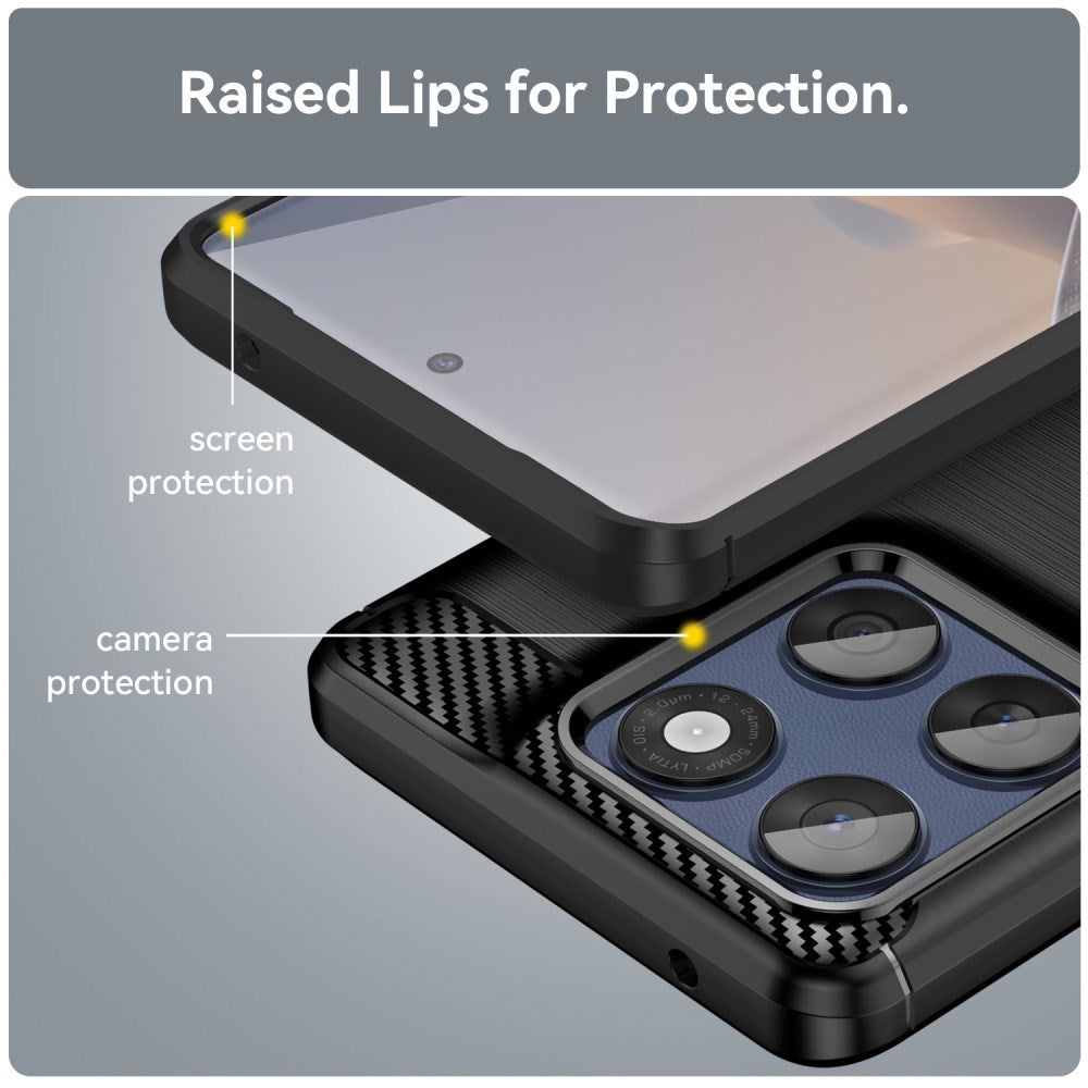 EIDERWOOD Motorola Edge 60 / Edge 60 Fusion Brushed Carbon Cover - Sort