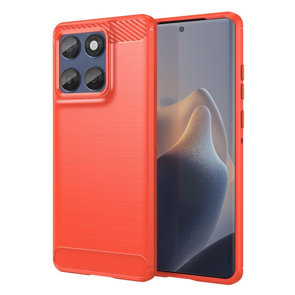 EIDERWOOD Motorola Edge 60 / Edge 60 Fusion Brushed Carbon Cover - Rød