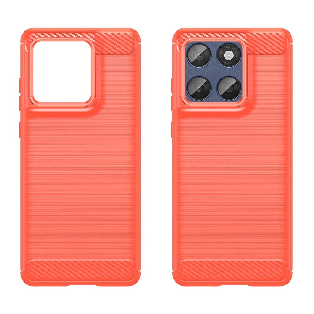 EIDERWOOD Motorola Edge 60 / Edge 60 Fusion Brushed Carbon Cover - Rød