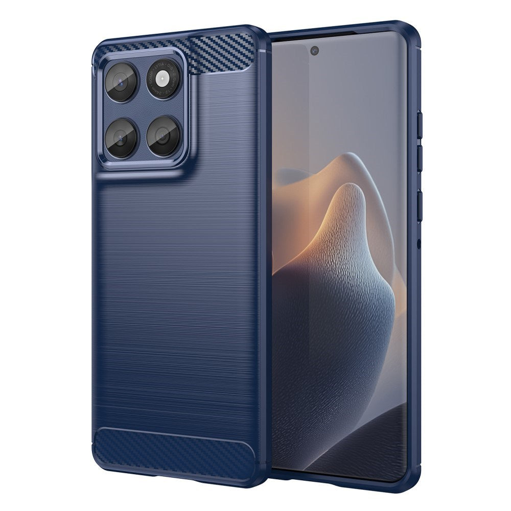 EIDERWOOD Motorola Edge 60 / Edge 60 Fusion Brushed Carbon Cover - Blå