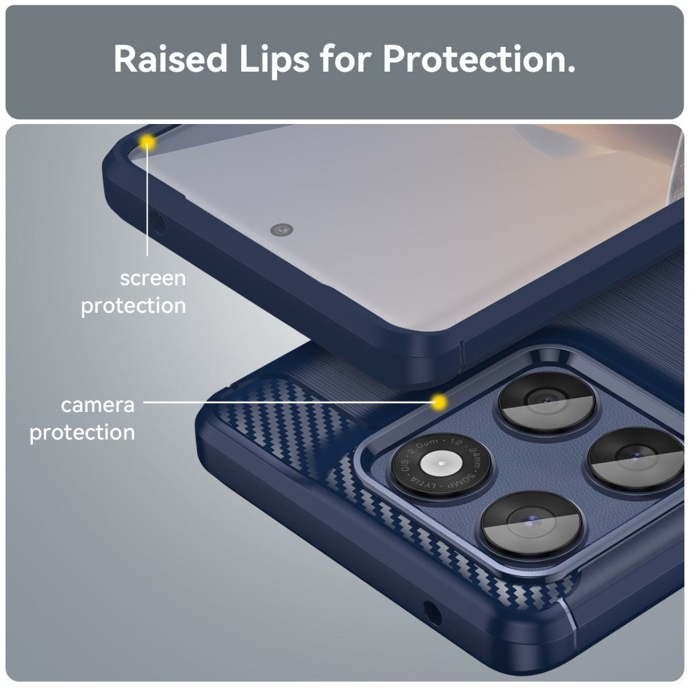 EIDERWOOD Motorola Edge 60 / Edge 60 Fusion Brushed Carbon Cover - Blå