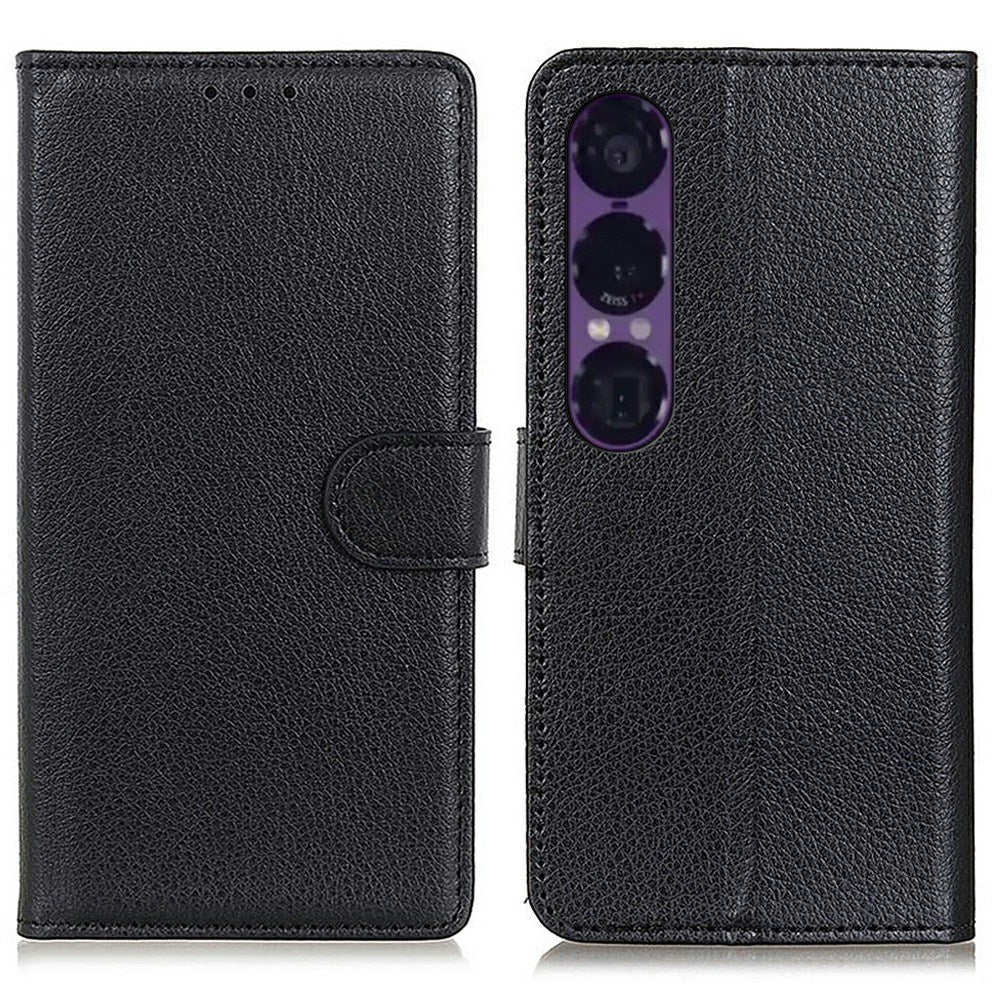 EIDERWOOD Sony Xperia 1 VII Kunstlæder Flip Cover m. Kortholder & Ståfunktion - Sort