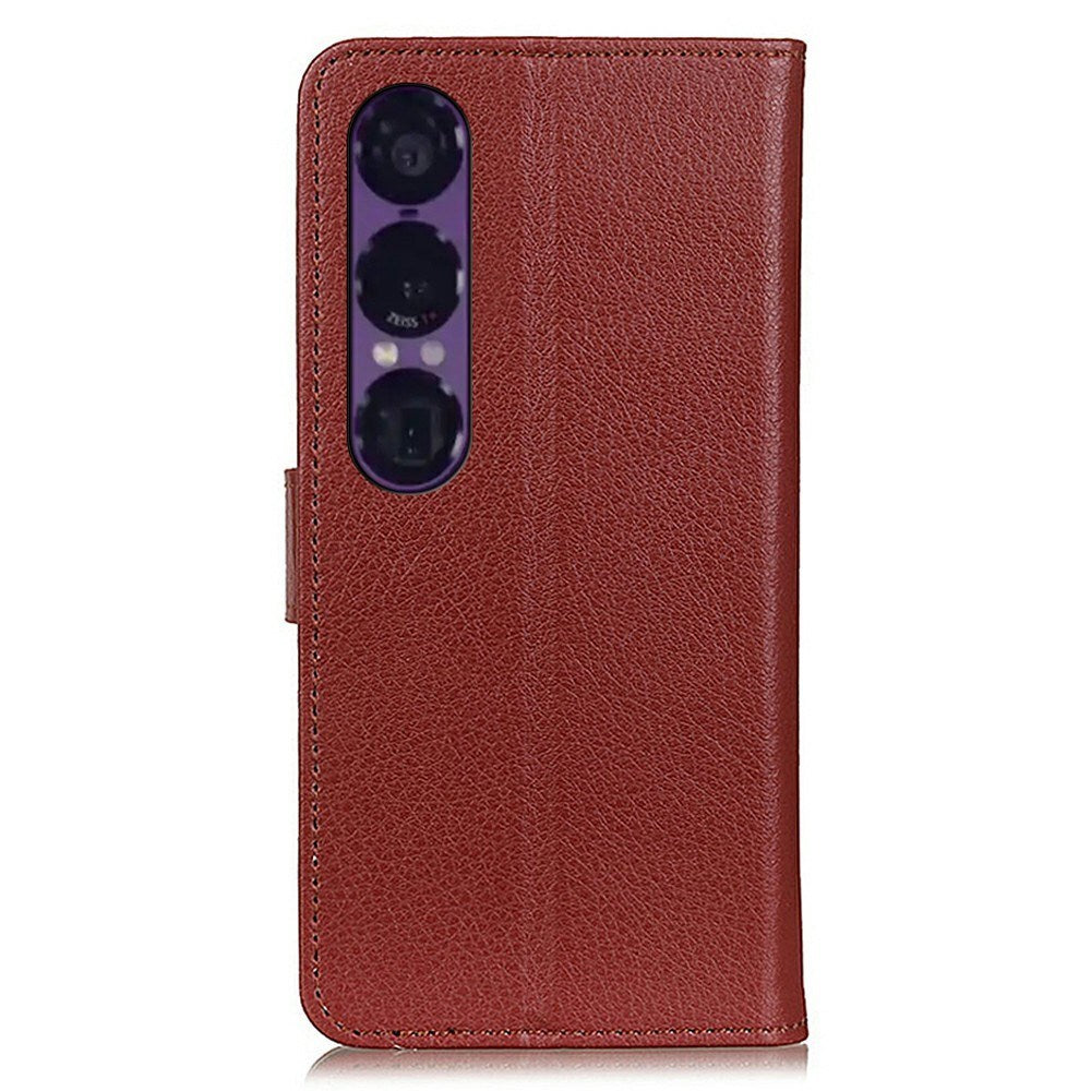 EIDERWOOD Sony Xperia 1 VII Kunstlæder Flip Cover m. Kortholder & Ståfunktion - Brun
