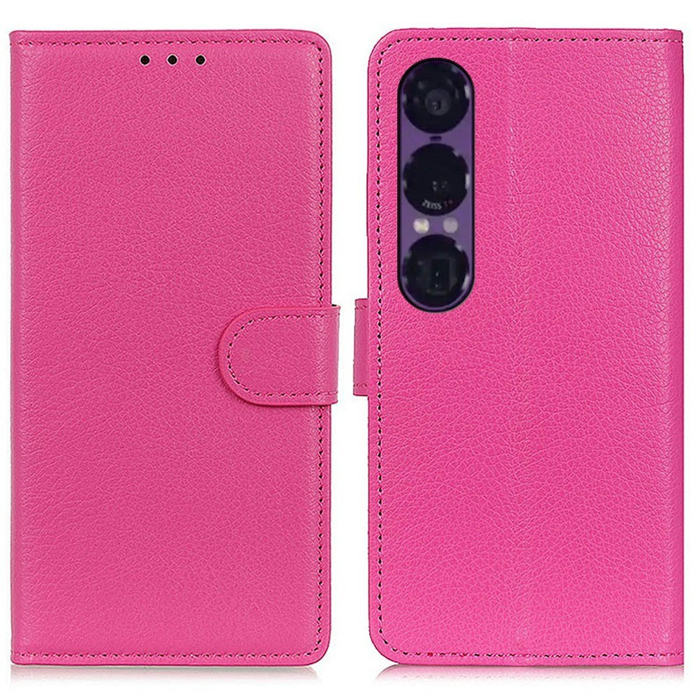 EIDERWOOD Sony Xperia 1 VII Kunstlæder Flip Cover m. Kortholder & Ståfunktion - Lyserød