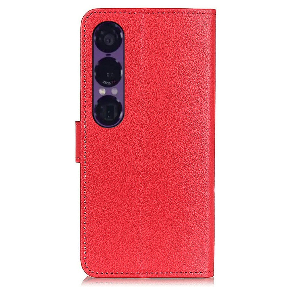 EIDERWOOD Sony Xperia 1 VII Kunstlæder Flip Cover m. Kortholder & Ståfunktion - Rød