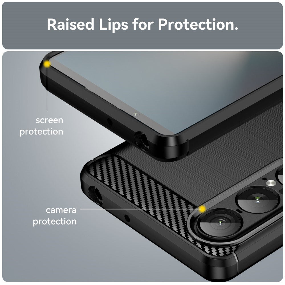 EIDERWOOD Sony Xperia 1 VII Brushed Carbon Cover - Sort