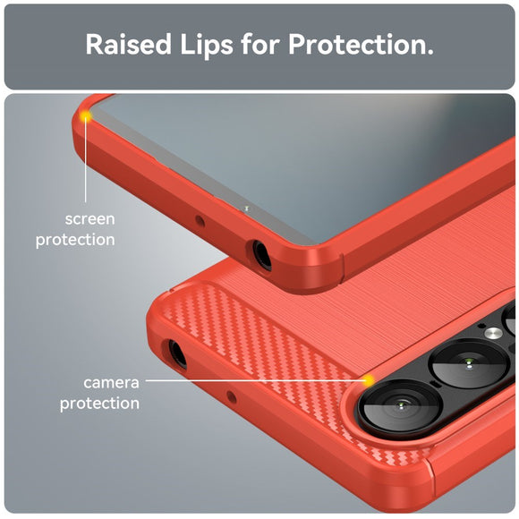 EIDERWOOD Sony Xperia 1 VII Brushed Carbon Cover - Rød