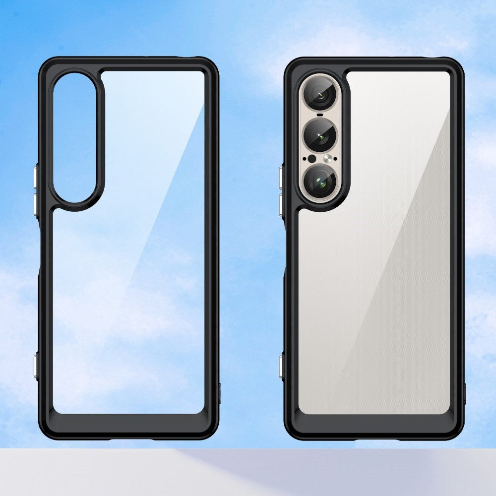 EIDERWOOD Sony Xperia 1 VII Hybrid Plastik Cover - Gennemsigtig / Sort
