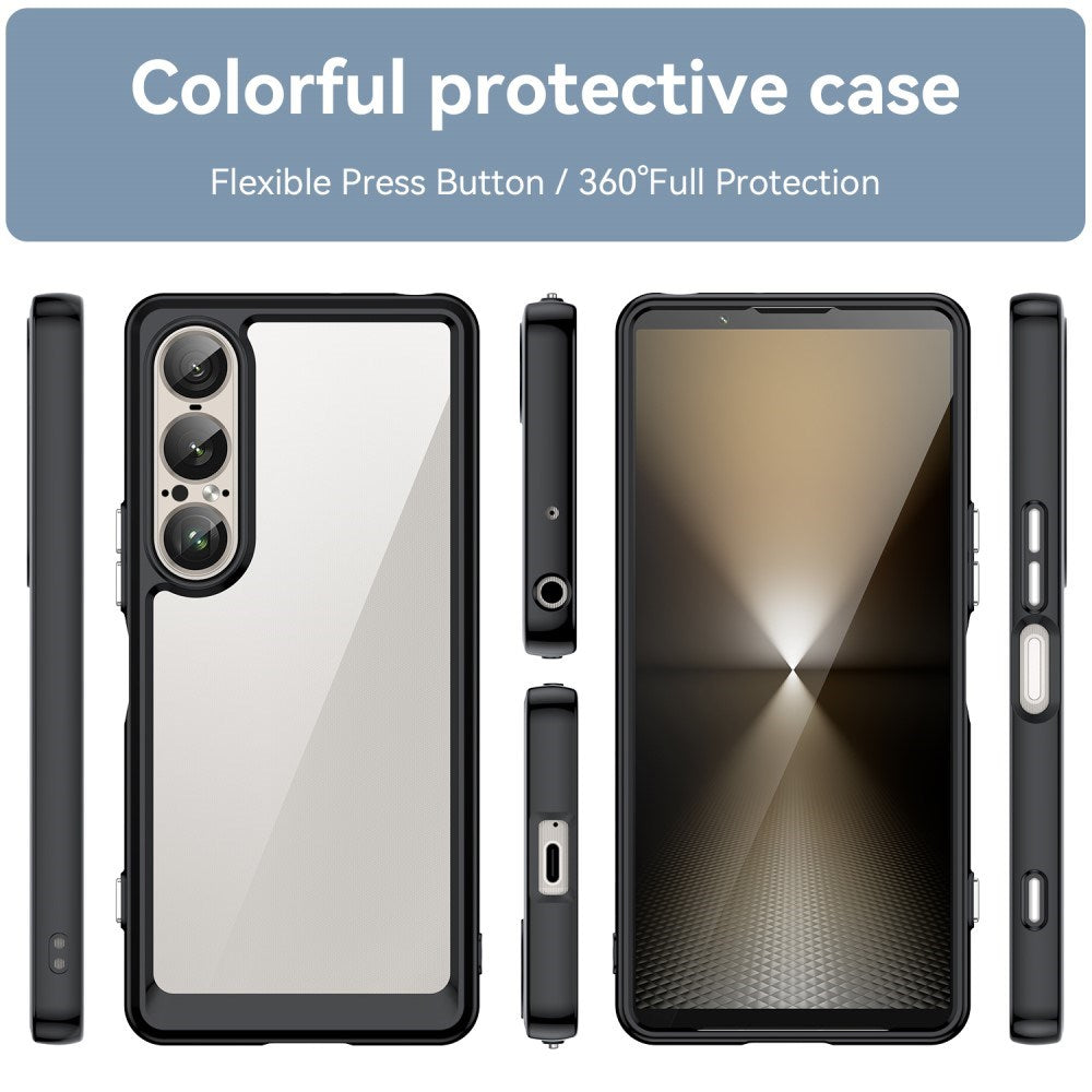 EIDERWOOD Sony Xperia 1 VII Hybrid Plastik Cover - Gennemsigtig / Sort