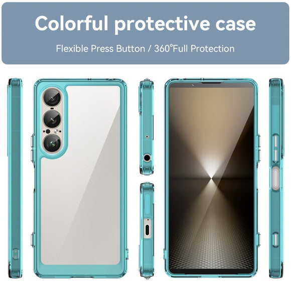 EIDERWOOD Sony Xperia 1 VII Hybrid Plastik Cover - Gennemsigtig / Turkis