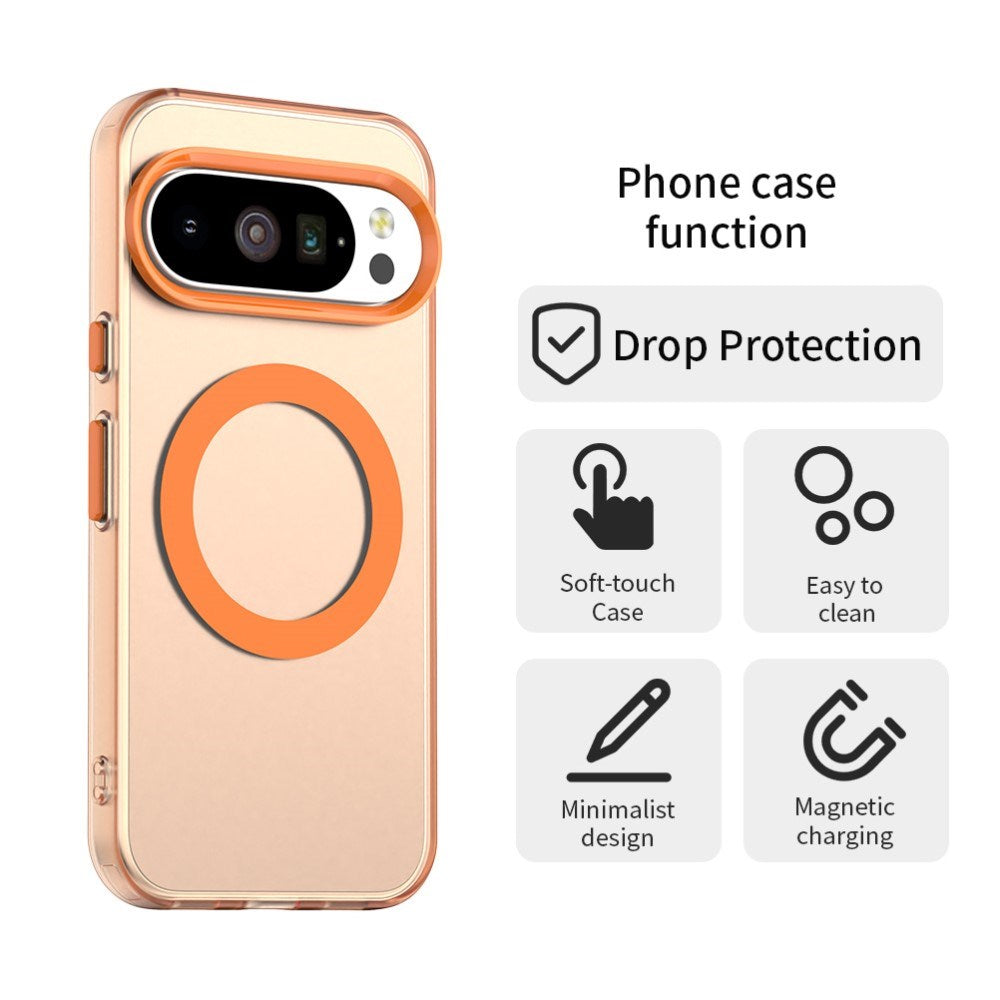 EIDERWOOD Google Pixel 10 / 10 Pro Hybrid Plast Cover - MagSafe Kompatibel - Gennemsigtig / Orange