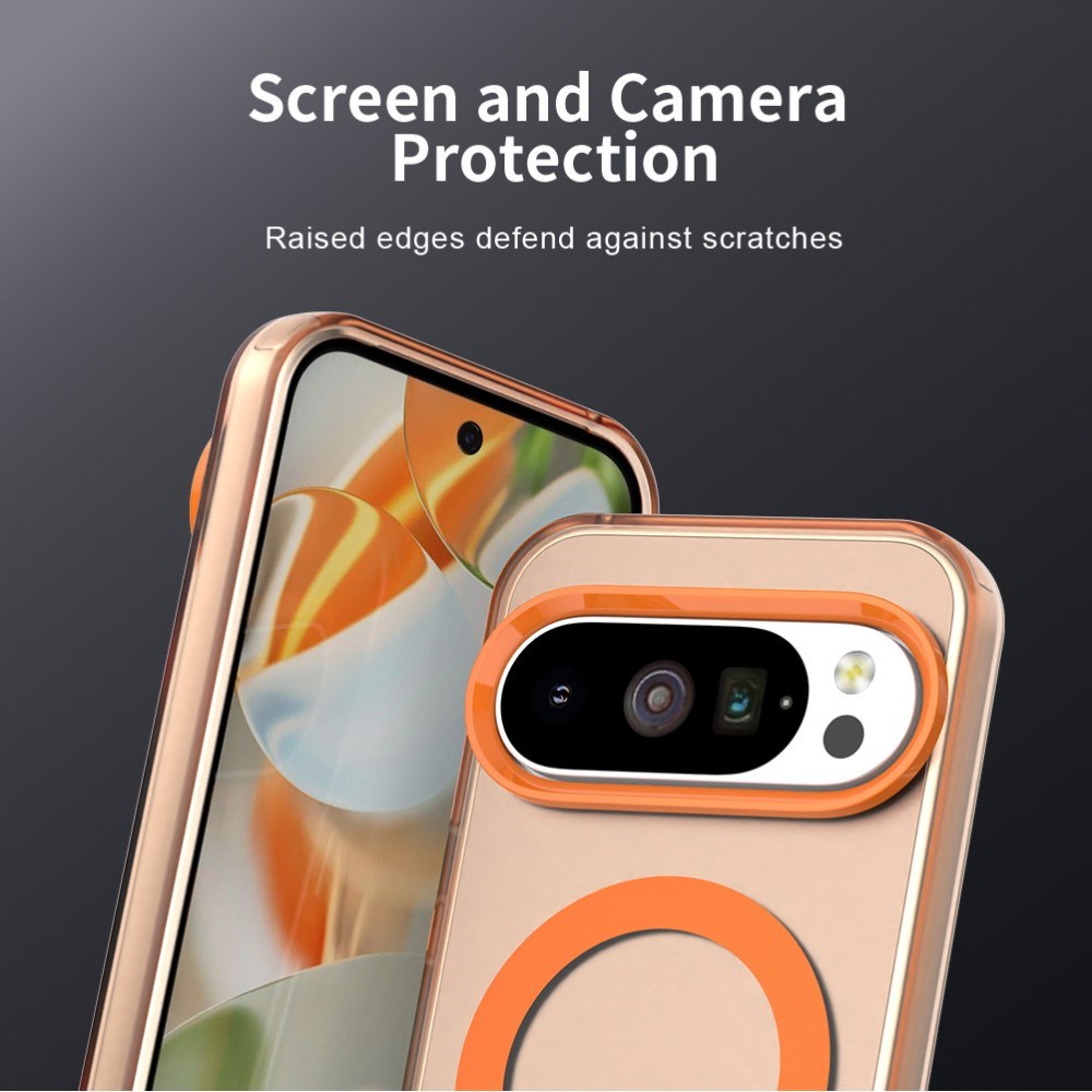 EIDERWOOD Google Pixel 10 / 10 Pro Hybrid Plast Cover - MagSafe Kompatibel - Gennemsigtig / Orange