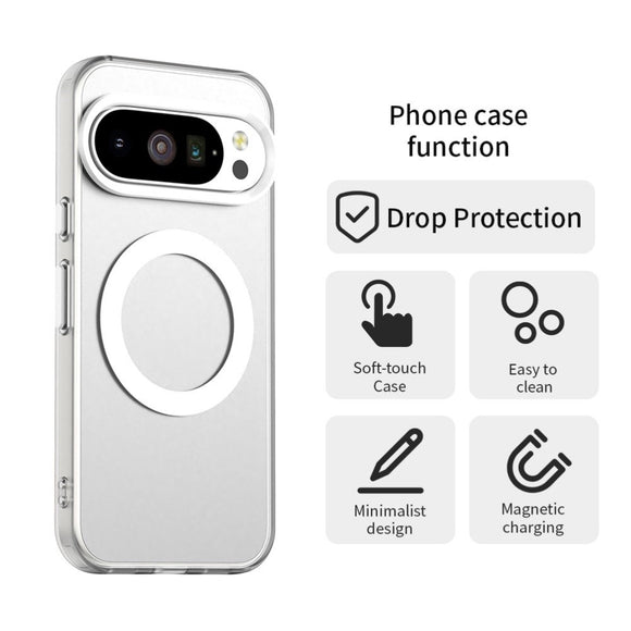 EIDERWOOD Google Pixel 10 / 10 Pro Hybrid Plast Cover - MagSafe Kompatibel - Gennemsigtig / Hvid