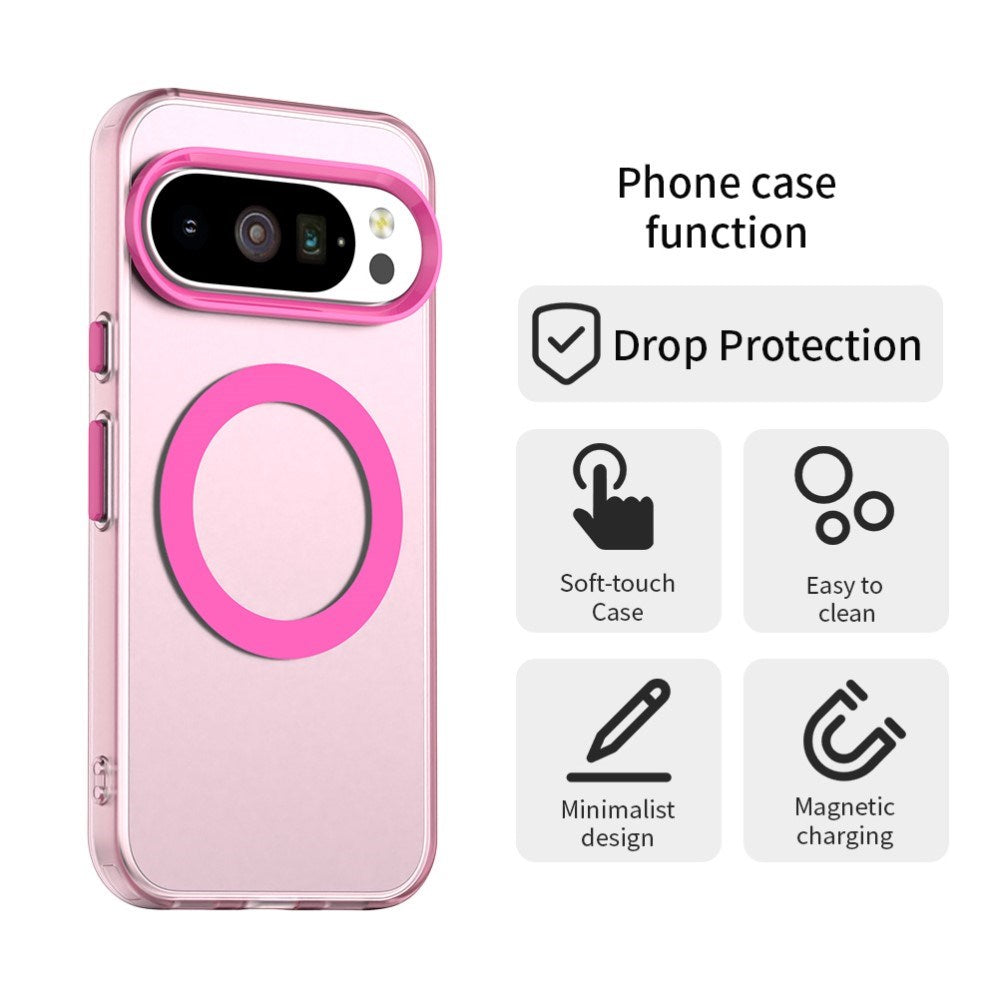 EIDERWOOD Google Pixel 10 / 10 Pro Hybrid Plast Cover - MagSafe Kompatibel - Gennemsigtig / Lyserød