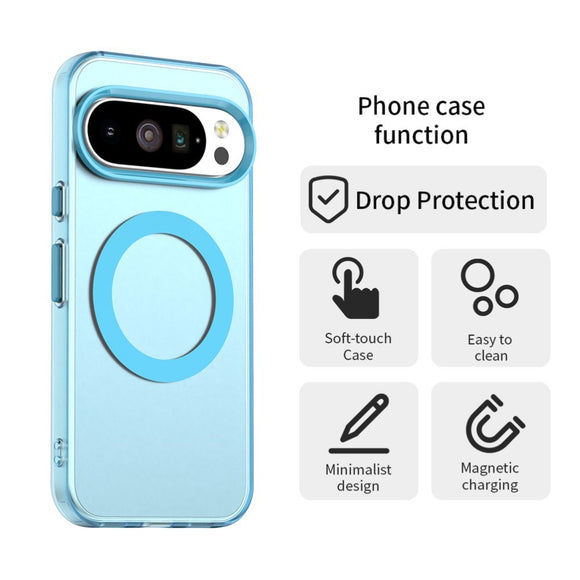 EIDERWOOD Google Pixel 10 / 10 Pro Hybrid Plast Cover - MagSafe Kompatibel - Gennemsigtig / Blå