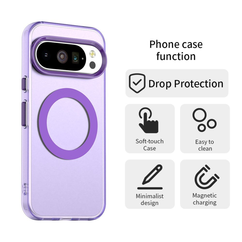 EIDERWOOD Google Pixel 10 / 10 Pro Hybrid Plast Cover - MagSafe Kompatibel - Gennemsigtig / Lilla